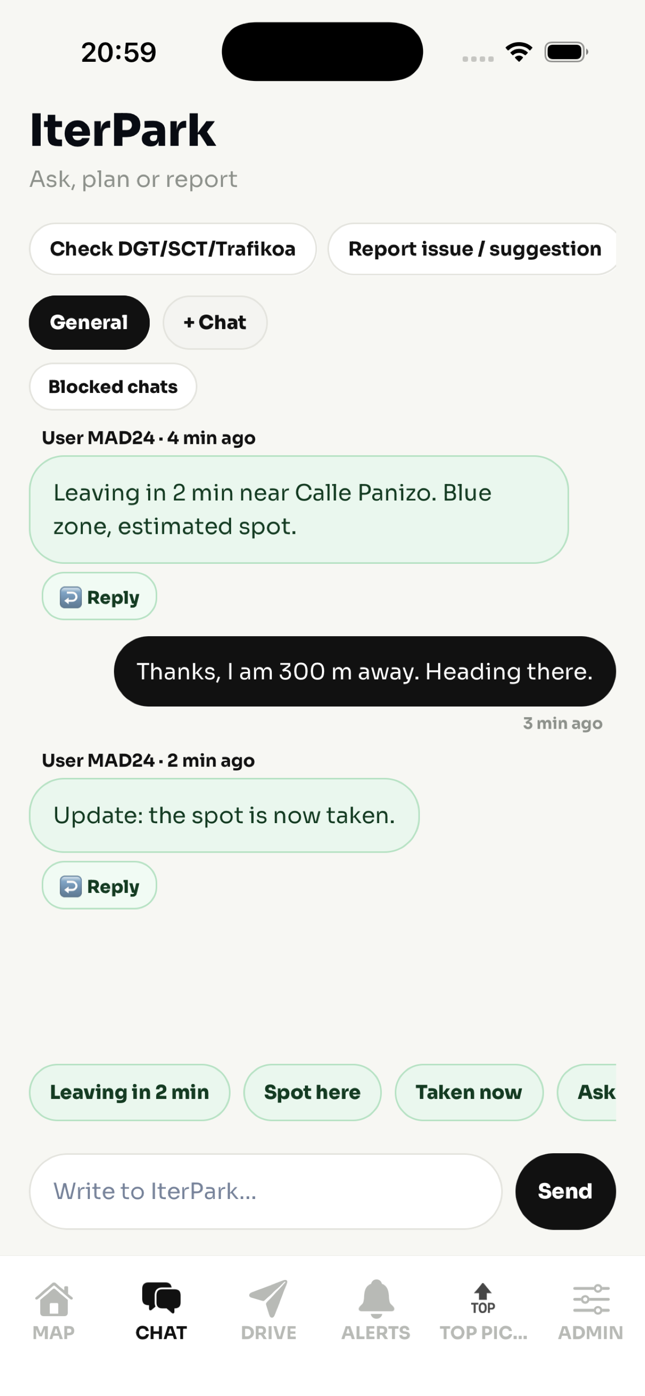 Temporary IterPark chat